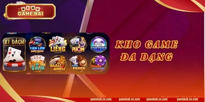 Kho game bài Rikvip đa dạng lựa chọn chơi thú vị.
